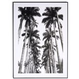 Cadre d&eacute;co en bois motif palmiers noir et blanc 50x70cm
