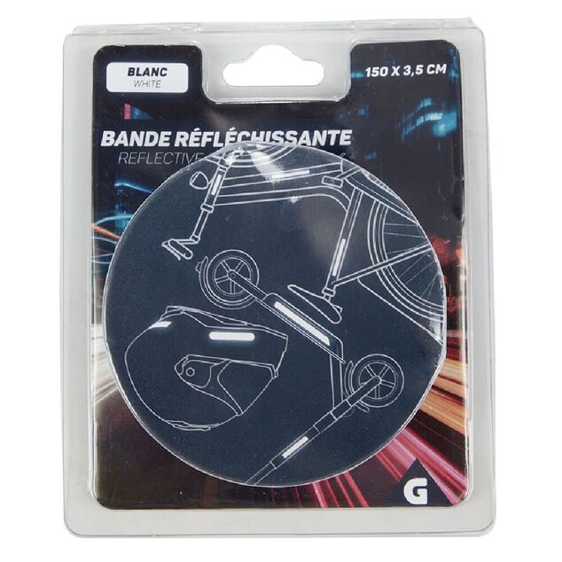 Bande r&eacute;fl&eacute;chissante adh&eacute;sive blanche 1,5m