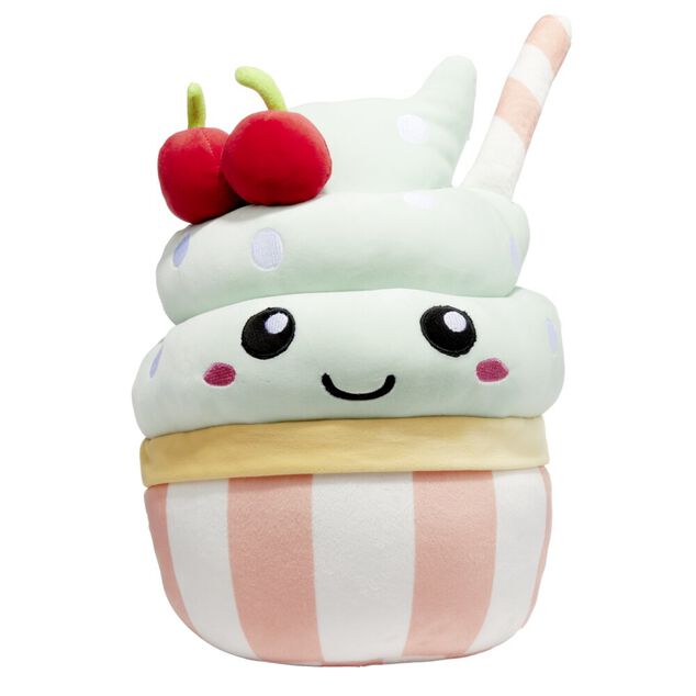 Peluche forme pâtisserie Ø36xH28cm (2 modèles)