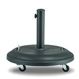 Pied de parasol rond en b&eacute;ton rev&ecirc;tement plastique noir 25 kg