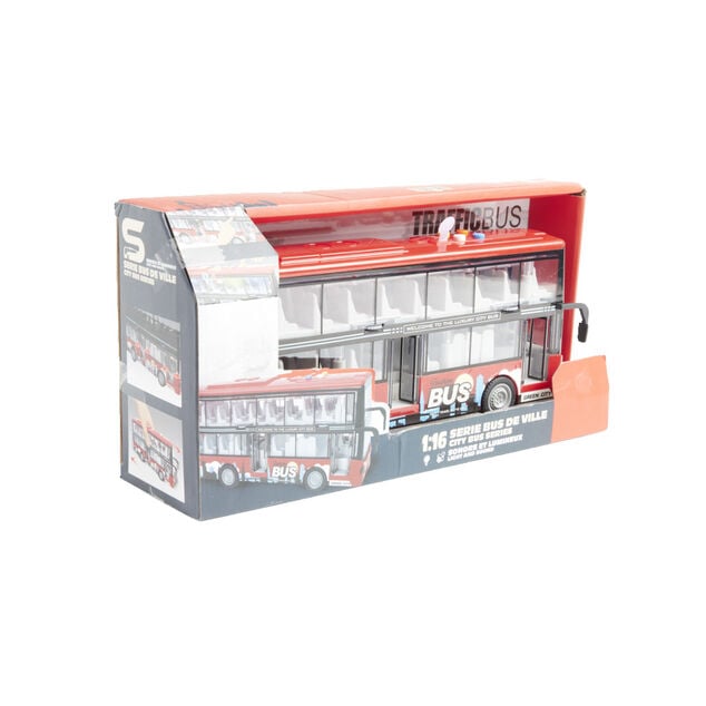 Bus sonore et lumineux double niveau gris