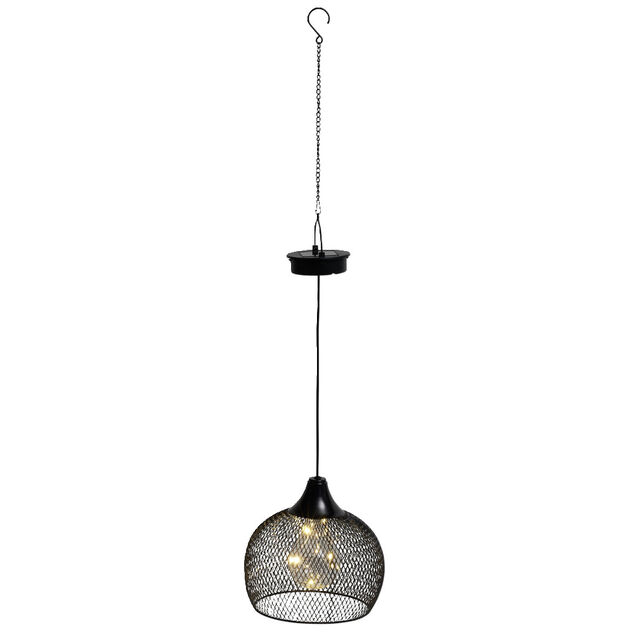 Lampe solaire 5LED &agrave; suspendre en m&eacute;tal &Oslash;18,5xH70cm