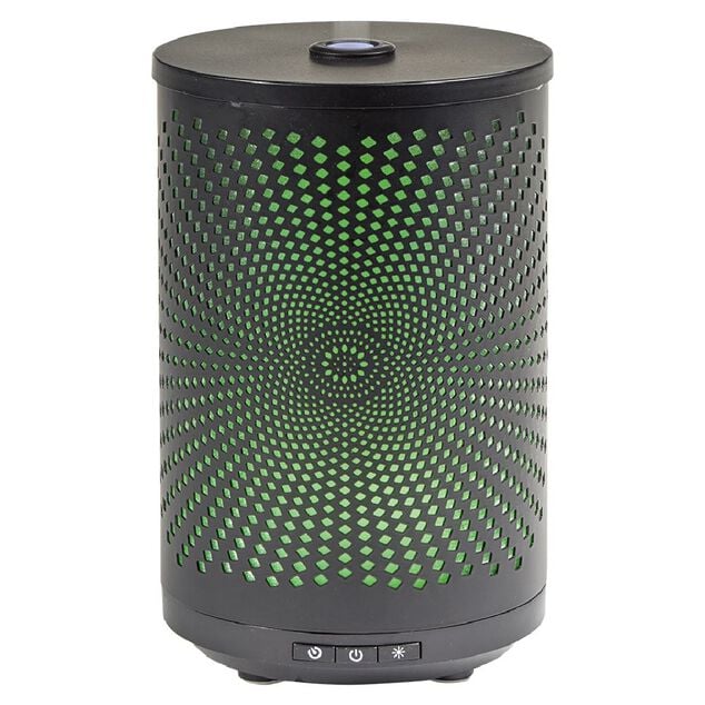 Diffuseur ultrasonique lumineux Mess&eacute;gu&eacute; cylindrique noir 120 ml