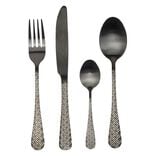 Ménagère 16 pièces inox noir