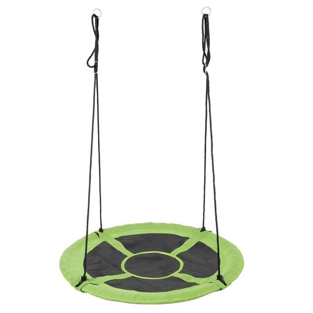 Balan&ccedil;oire ronde nid d'oiseau vert et noir &Oslash;110xH160cm