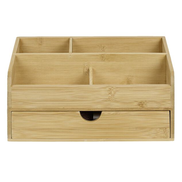 Organisateur de maquillage en bambou naturel 25x15xH11cm