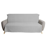 Jet&eacute; de canap&eacute; 170x250cm polycoton gaufr&eacute; gris