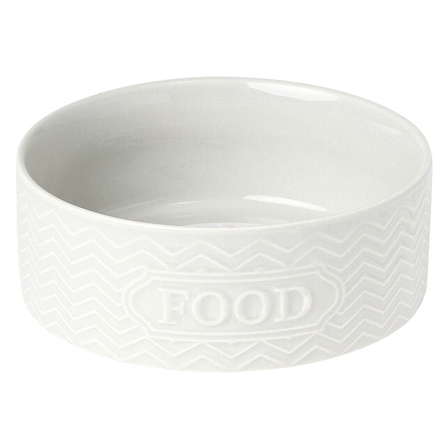 Gamelle pour chat en c&eacute;ramique blanc