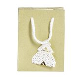 Sac cadeau Noël motif sapin ou uni doré pailleté -Taille S