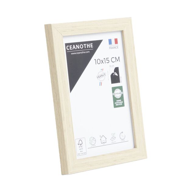 Cadre photo bois clair 12,5x17,5cm pour photo 10x15cm