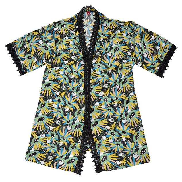 Kimono de plage imprim&eacute; estival - Taille unique