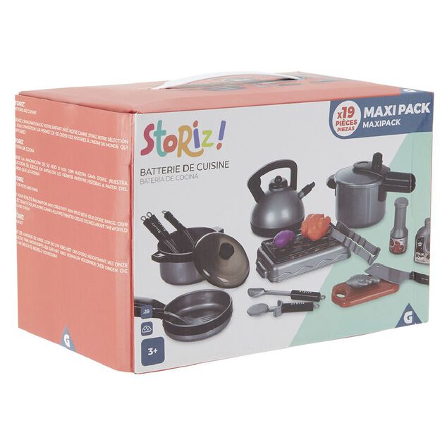 Dinette batterie avec ustensiles de cuisine Storiz 19 pi&egrave;ces