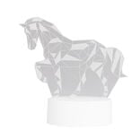 Lampe LED 3D fa&ccedil;on origami forme cheval 16x9,8xH15,5cm