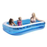 Piscinette rectangulaire Funky plastique bleu 262x175xH50cm
