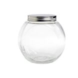 Bocal en verre transparent couvercle m&eacute;tal 2000ml - 17,5x12,5xH.17cm