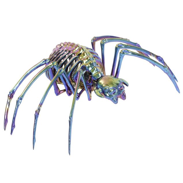 D&eacute;coration Halloween &agrave; poser Spirit araign&eacute;e plastique iridescente 35x13xH20cm