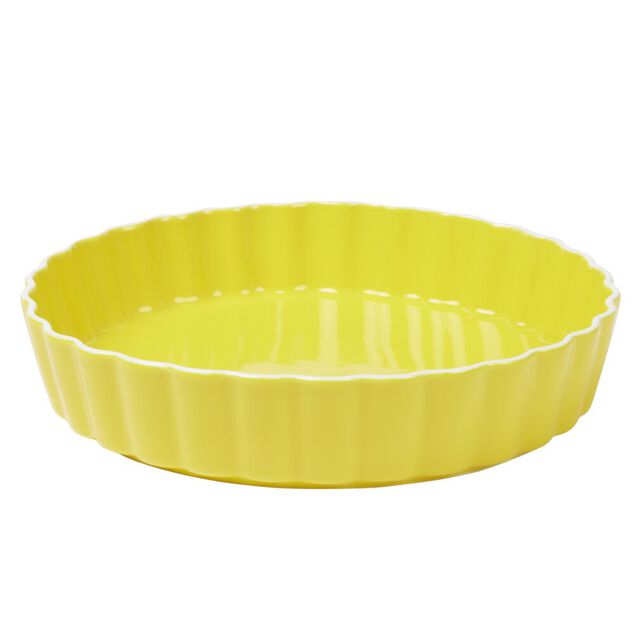 Plat &agrave; tarte c&eacute;ramique couleur unie &Oslash;26,5cm (3 mod&egrave;les)