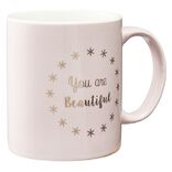 Mug inscription You are beautiful rose doré
