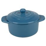 Mini cocotte ronde bleu canard