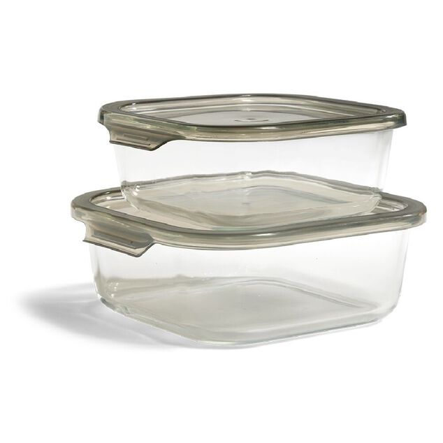 Bo&icirc;te alimentaire en verre avec couvercle en plastique 1,1L