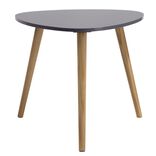 Bout de canap&eacute; table basse Joseph gris anthracite pieds pin &Oslash;48xH42 cm