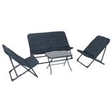 Ensemble salon de jardin 4 places Imen gris anthracite