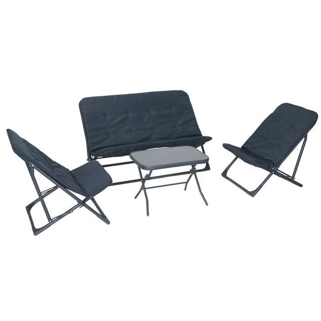 Ensemble salon de jardin 4 places Imen gris anthracite
