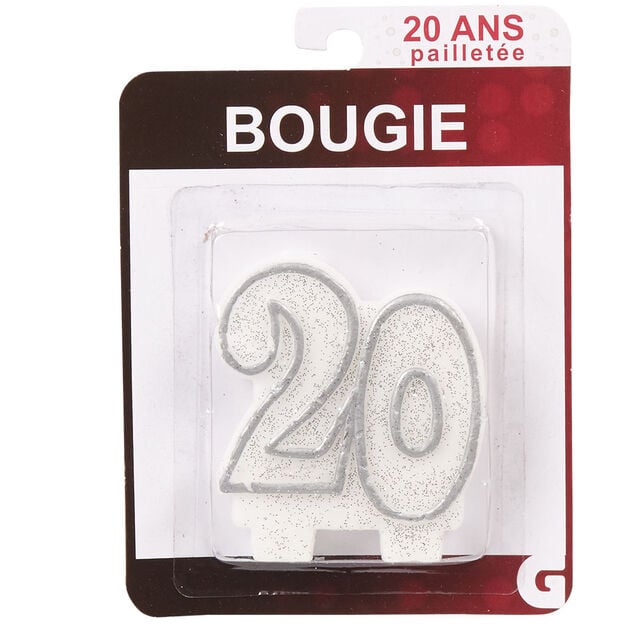 Bougie anniversaire chiffre 20