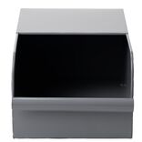 Bac de rangement en m&eacute;tal gris - L17,5 x l25 x H12,5 cm