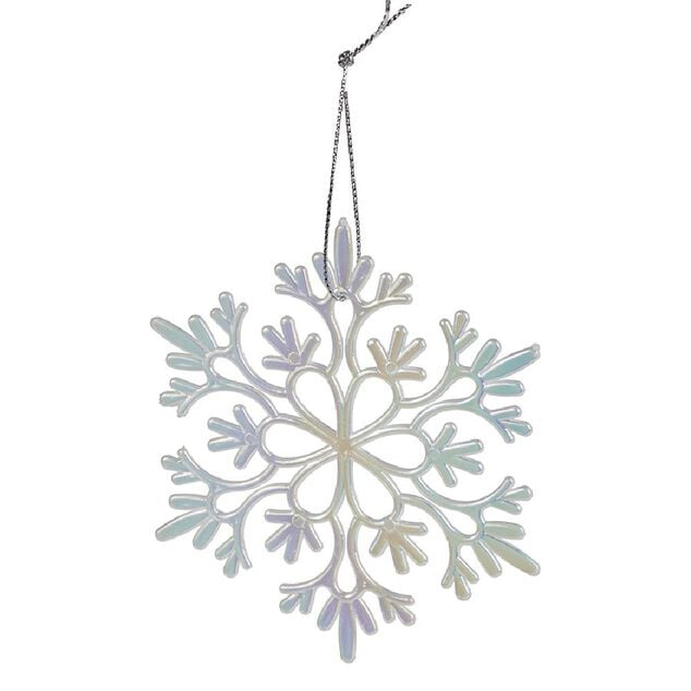 Flocon &agrave; suspendre brillant bleu ou blanc &Oslash;10cm