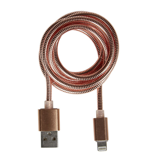 C&acirc;ble Lightining m&eacute;tal Rose charge rapide pour iPhone et iPad