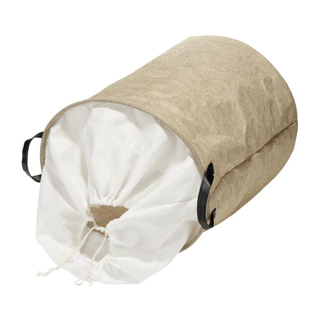 Pani&egrave;re &agrave; linge 60L en jute avec poign&eacute;es &Oslash;40xH50cm