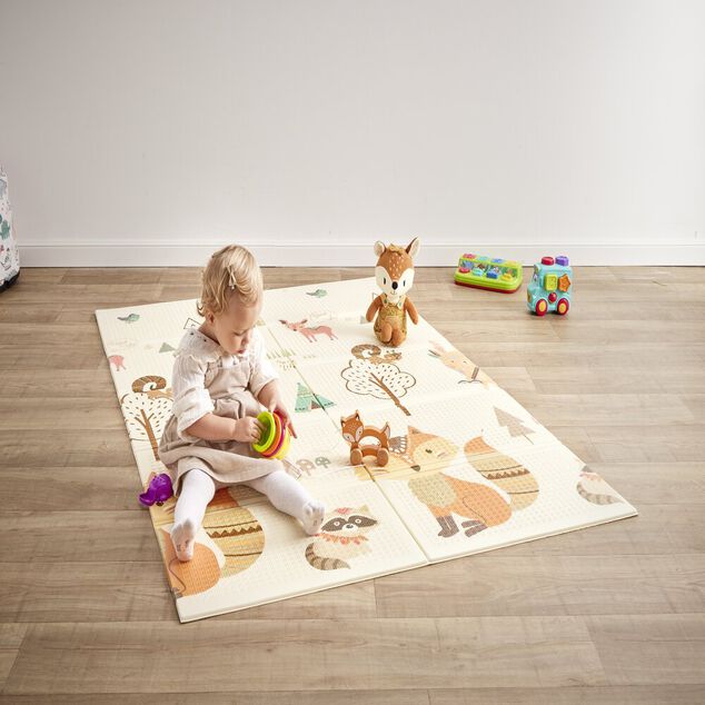 Tapis de jeu enfant th&egrave;me animaux 180x120cm