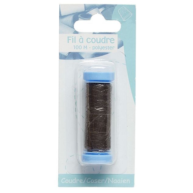 Bobine de fil polyester marron