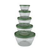 Bo&icirc;te de conservation en verre x5 avec couvercle plastique 0,2 &agrave; 2,3L (2 mod&egrave;les)