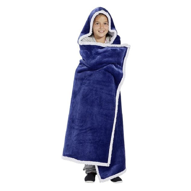 Plaid sweat enfant &agrave; capuche int&eacute;rieur sherpa blanc - 2 mod&egrave;les