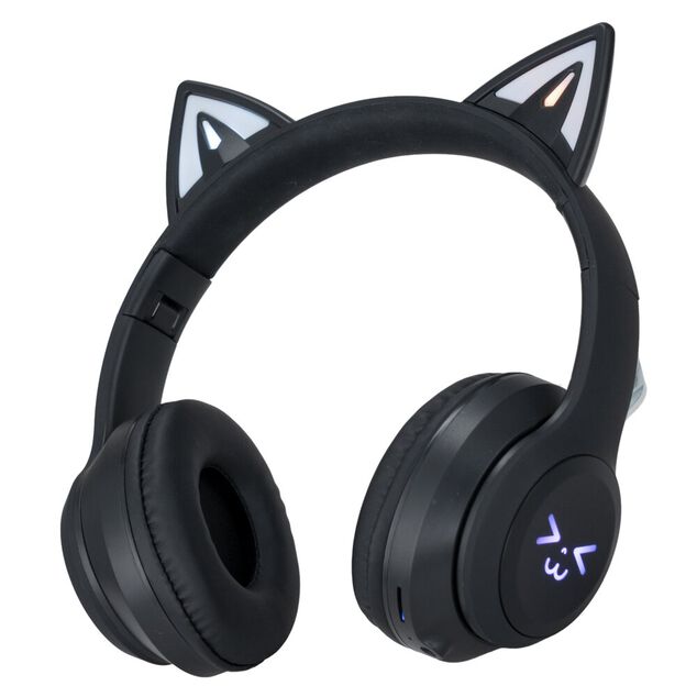 Casque audio enfant oreille chat LED RGB bluetooth USBC et micro (3 mod&egrave;les)