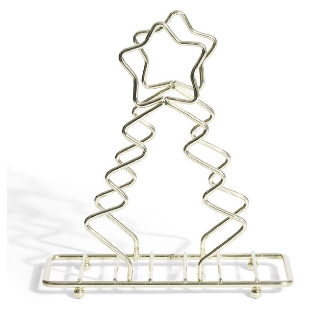 Porte-serviette forme sapin métal doré