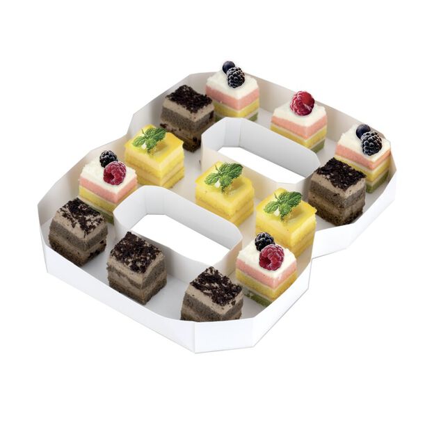 Plateau alimentaire carton forme nombre 25,4x21,6xH3cm (10 mod&egrave;les)