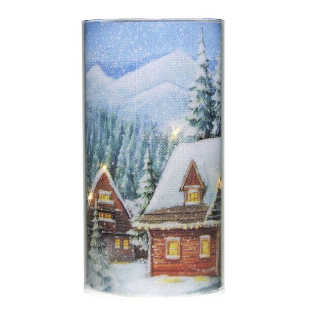 Bougie LED d&eacute;cor No&euml;l traditionnel &Oslash;8xH15cm (2 mod&egrave;les)