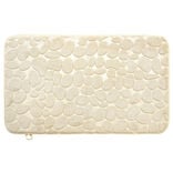 Tapis sortie de douche m&eacute;moire de forme beige 75x45cm