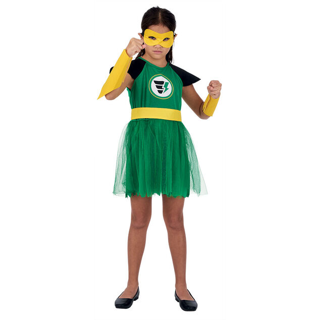 D&eacute;guisement fille Super h&eacute;ro m&eacute;chant bad girl robe 4/6 ans
