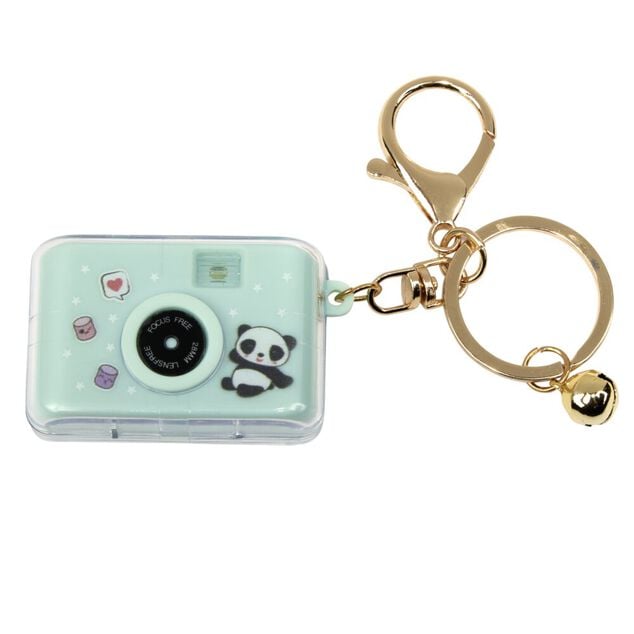 Porte clé kawaii appareil photo paparazzi bleu