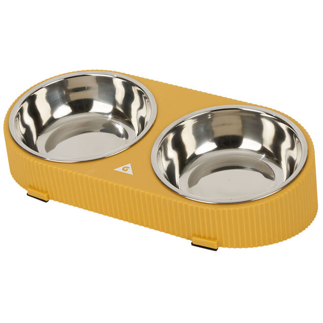 Gamelle double chien 2-en-1 anti glouton
