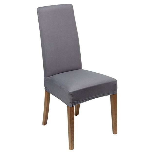 Housse de chaise extensible unie gris beige ou rouge