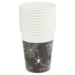 Gobelet carton Halloween motif araign&eacute;e 25cl x10