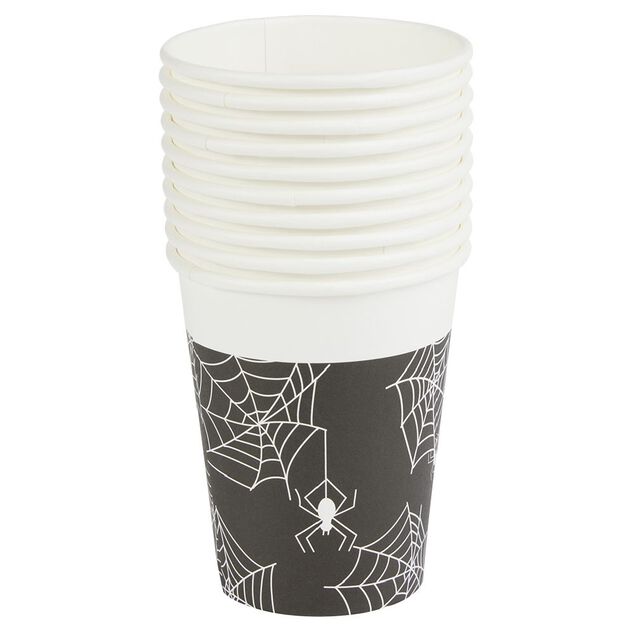 Gobelet carton Halloween motif araign&eacute;e 25cl x10