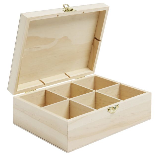 Bo&icirc;te &agrave; th&eacute; en bois &agrave; personnaliser 20xH7x15cm