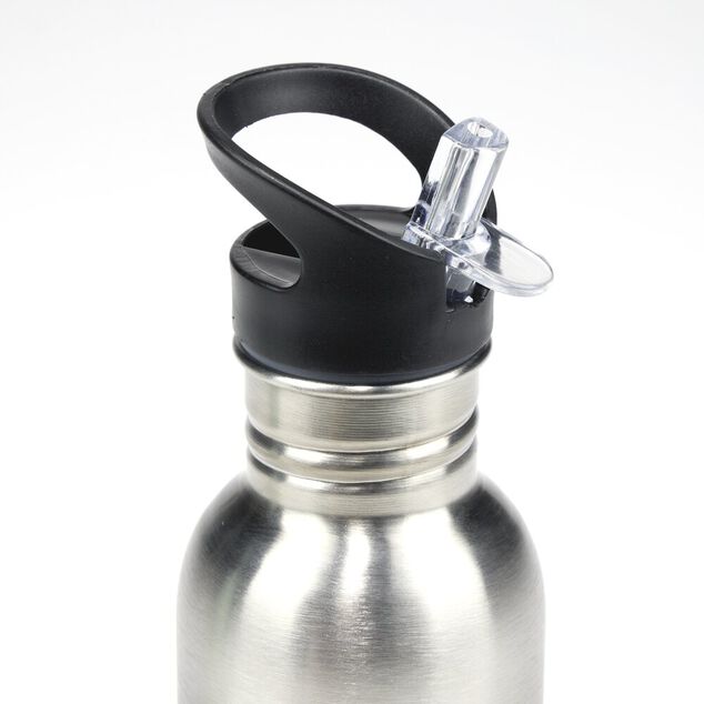 Gourde isotherme inox 350ml bouchon paille plastique &Oslash;7xH16,5cm (2 mod&egrave;les)