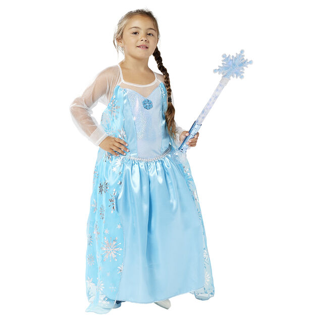 D&eacute;guisement Princesse des glaces robe bleu et argent&eacute; 4/6 ans